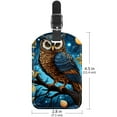 thumbnail image 6 of Square 2Pack PU Leather Cartoon Owl Cruise Luggage Tag with Privacy Cover and Name ID Tag for Travel Handbags Backpacks Luggage Tags, 6 of 6