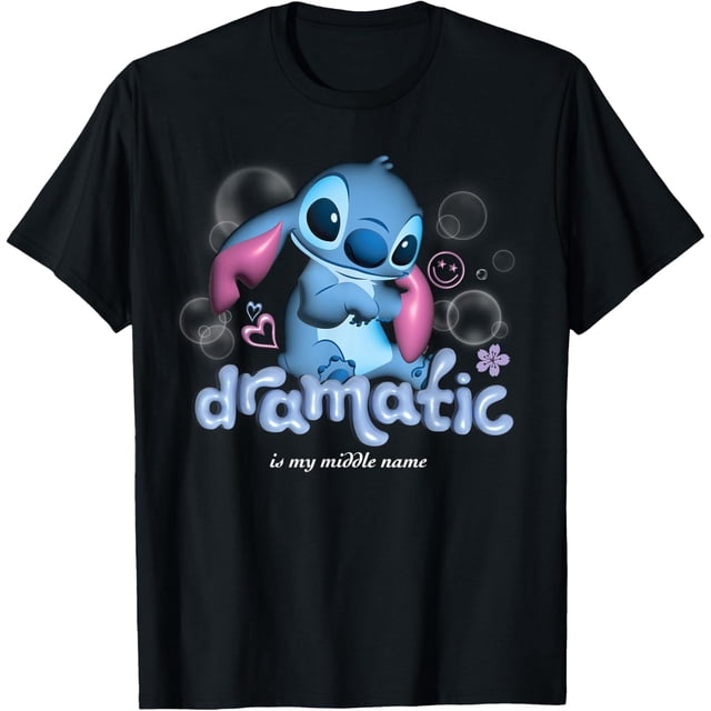 T-Shirt Disney Lilo And Stitch Bubble Pop Dramatic Is My Middle Name Toutes Tailles p-5TG