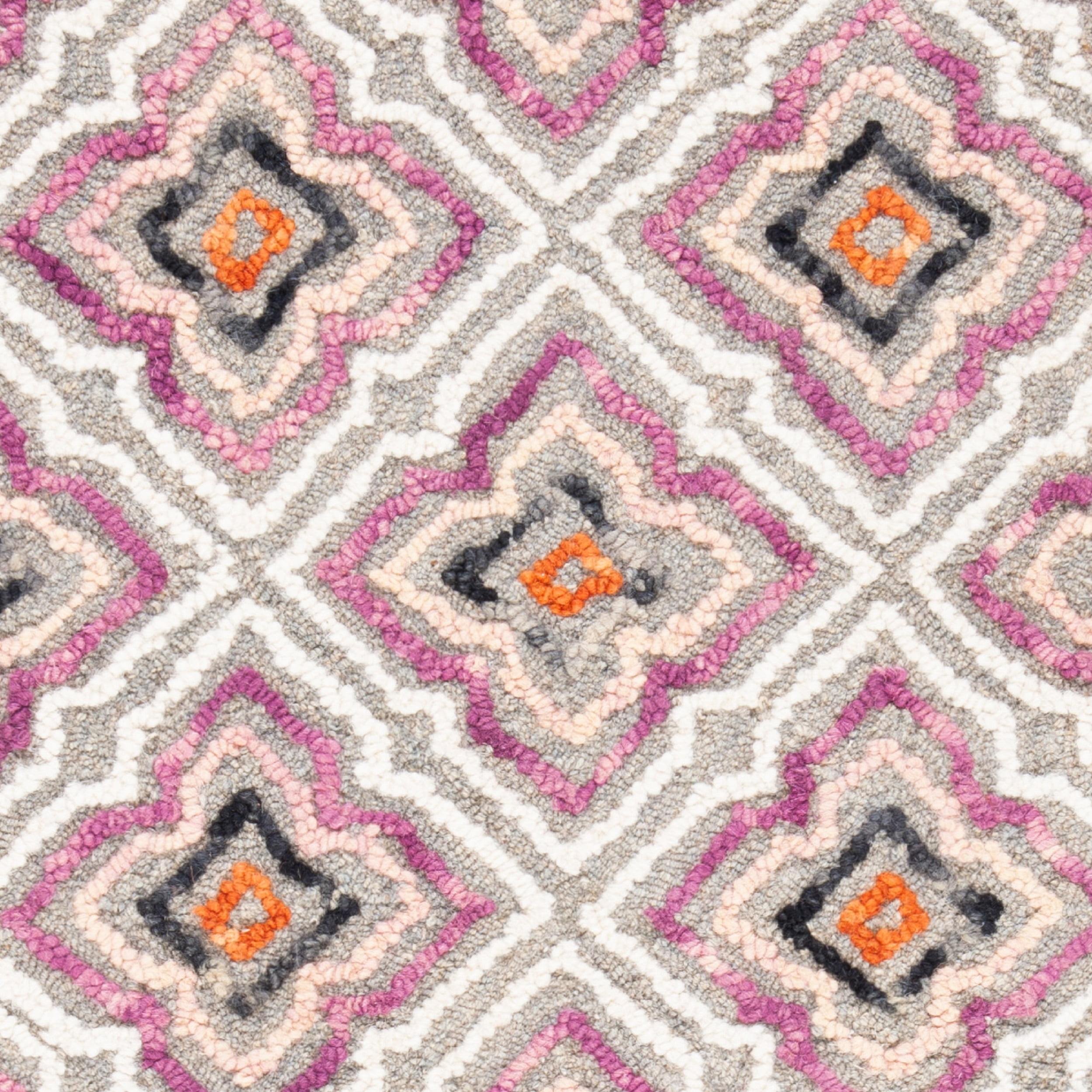 SAFAVIEH Trace Henrietta Geometric Floral Wool Area Rug, Aqua/Ivory, 3' x 5'