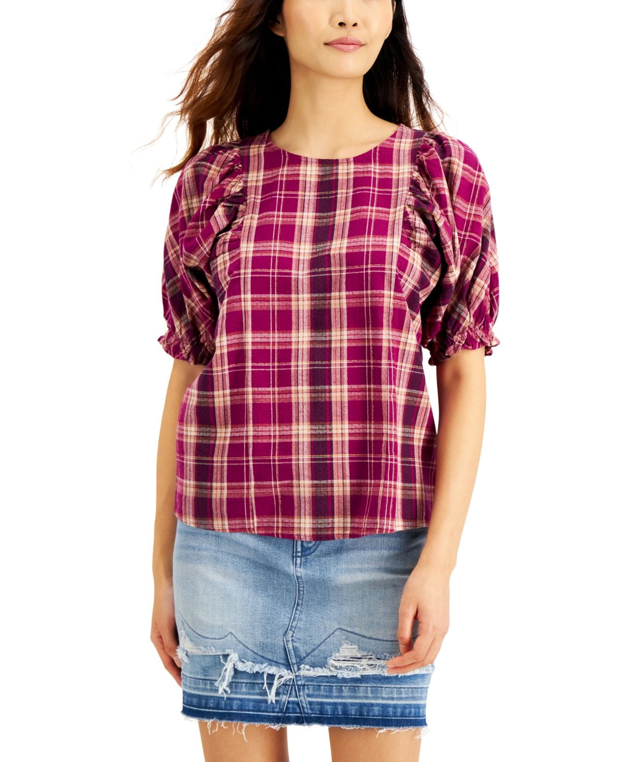 INC International Concepts Womens Plaid 