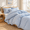 Plaid-blue-King, variant on Plaid-brown Queen Gingham Checkered Washed Microfiber 3-Piece Bedding Set