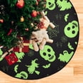 thumbnail image 4 of Abstract Halloween Skull Christmas Tree Mats Waterproof Tree Skirt, Xmas Tree Stand Tray Mat Floor Protector Pad for Holiday Party Decoration, 28.3", 4 of 6