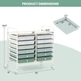 thumbnail image 3 of Costway 12-Drawer Rolling Art & Craft Storage Cart with Removable Drawers, Metal Frame, Lockable Wheels Gradient Green, 3 of 6
