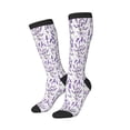 thumbnail image 2 of Daiia Sports Socks Lavender Flowers Printed Novelty Crew Socks for Men Women Knee High Socks Cotton Socks Soft & Breathable Support Unisex Socks, 2 of 9