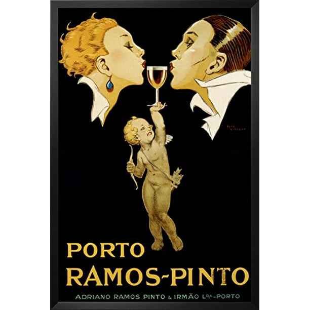 buyartforless Porto Ramos Pinto French Vintage 36x24 Art Print Poster Cupids love nector Advertising Champagne - Walmart.com
