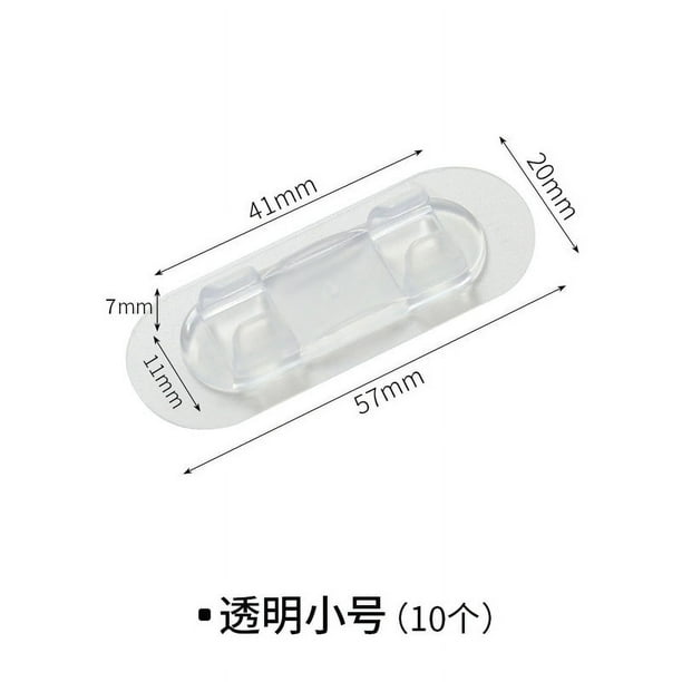 Zhuge Fijador de cables de 10 piezas, sin necesidad de taladrar,herramienta de almacenamiento autoadhesiva de alta viscosidad, organizador de cables con hebilla fija (transparente, tamaño pequeño)