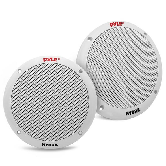 PYLE PLMR605W - 6.5 Inch Dual Marine Speakers - 2 Way Waterproof and Weather Resistant Outdoor Audio Stereo Sound System with 400 Watt Power (White)