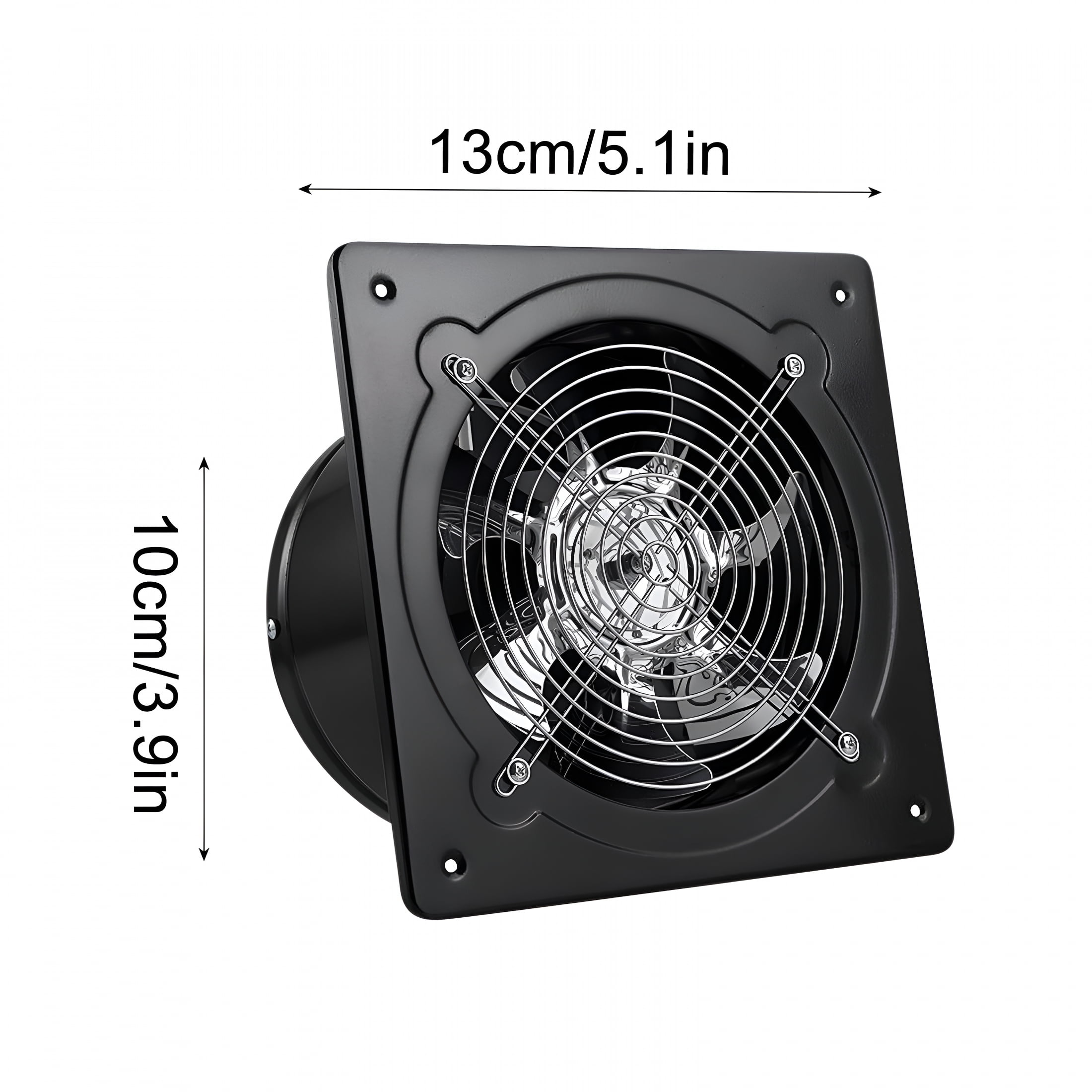 HIBIBUD Exhaust Fan with Switch,Powerful Kitchen Exhaust Fan with Damper,Portable Window Fan,Small Fume Extractor Ventilation Fan for Bathroom,Shop,Smoking Room,Garage,Black