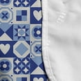 thumbnail image 4 of Navy Blue Microwave Oven Cover, Abstract Grid Style Squares with Various Scandinavian Motifs Heart, Water Resistant Organizer with Pockets for Kitchen, 36" x 12", Pale Blue Dark Blue, by Ambesonne, 4 of 4