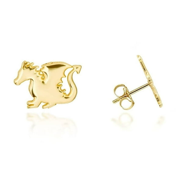 Yellow Gold Dragon Studs Earrings (14K)