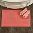 thumbnail image 4 of Hawmam Linen Coral Orange Bath Mats, 21 x 34 inches, Pack of 2 - 100% Ring Spun Cotton, Banded Design, Highly Absorbent, Machine Washable for Bathroom Floor, 4 of 6