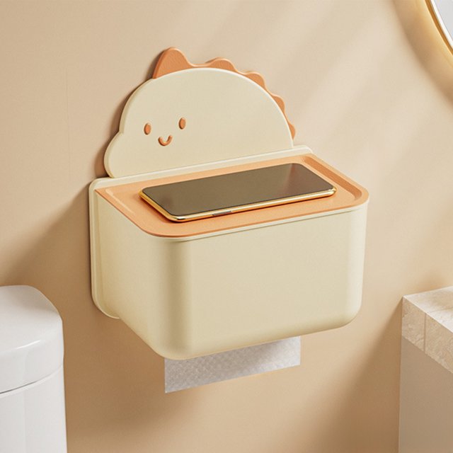 Caja de Pañuelos de Baño Compacta, para Montaje En Pared, Sin Agujeros, para Cajón de Inodoro, Cocina, Sala de Estar.
