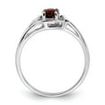 thumbnail image 2 of Solid 14k White Gold 7x5mm Oval Garnet January Red Gemstone Engagement Ring Size 8, 2 of 6