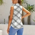 thumbnail image 3 of Abstract Crisscross Line Pattern Blouses Women Bow Tops Elegant Sleeveless Office Work Shirt Casual Holiday Women's Tops, 3 of 6