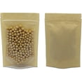 thumbnail image 1 of czcpp-Stand Up Brown Kraft Paper Zipper Lock Clear Plastic Heat Sealable for Zip Reclosable Bag Coffee Package Bags 50Pcs, 1 of 4