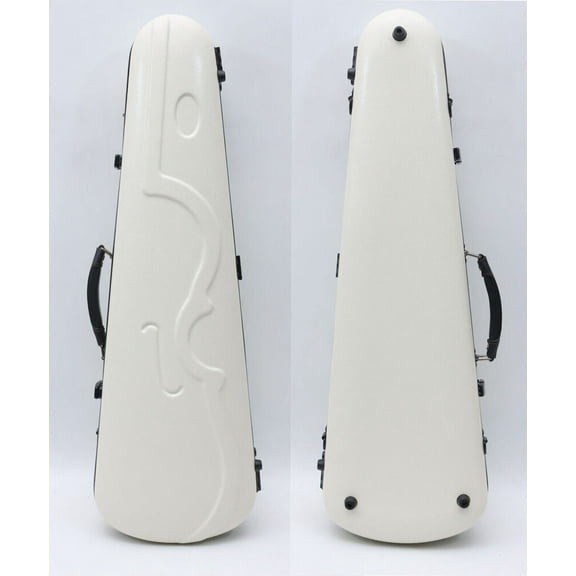 Siemonic Violin Case 4/4 Hard Shell Violin Box white Violin Case with Strap bow Full Size