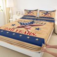 thumbnail image 5 of Manfei Retro Patriotic Stars Bed Sheets, 1776-2026 USA Flag Print Full Size Sheets, Multicolor, Navy Reversible 4-Piece (1 Flat Sheet, 1 Fitted Sheet and 2 Pillowcases), 5 of 6