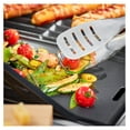 Premium barbecue tongs with large surface for turning food, patented