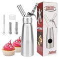 thumbnail image 1 of Professional Cream Dispenser, Stainless Steel Siphon 500 Ml, 3 Nozzles, 1 of 5