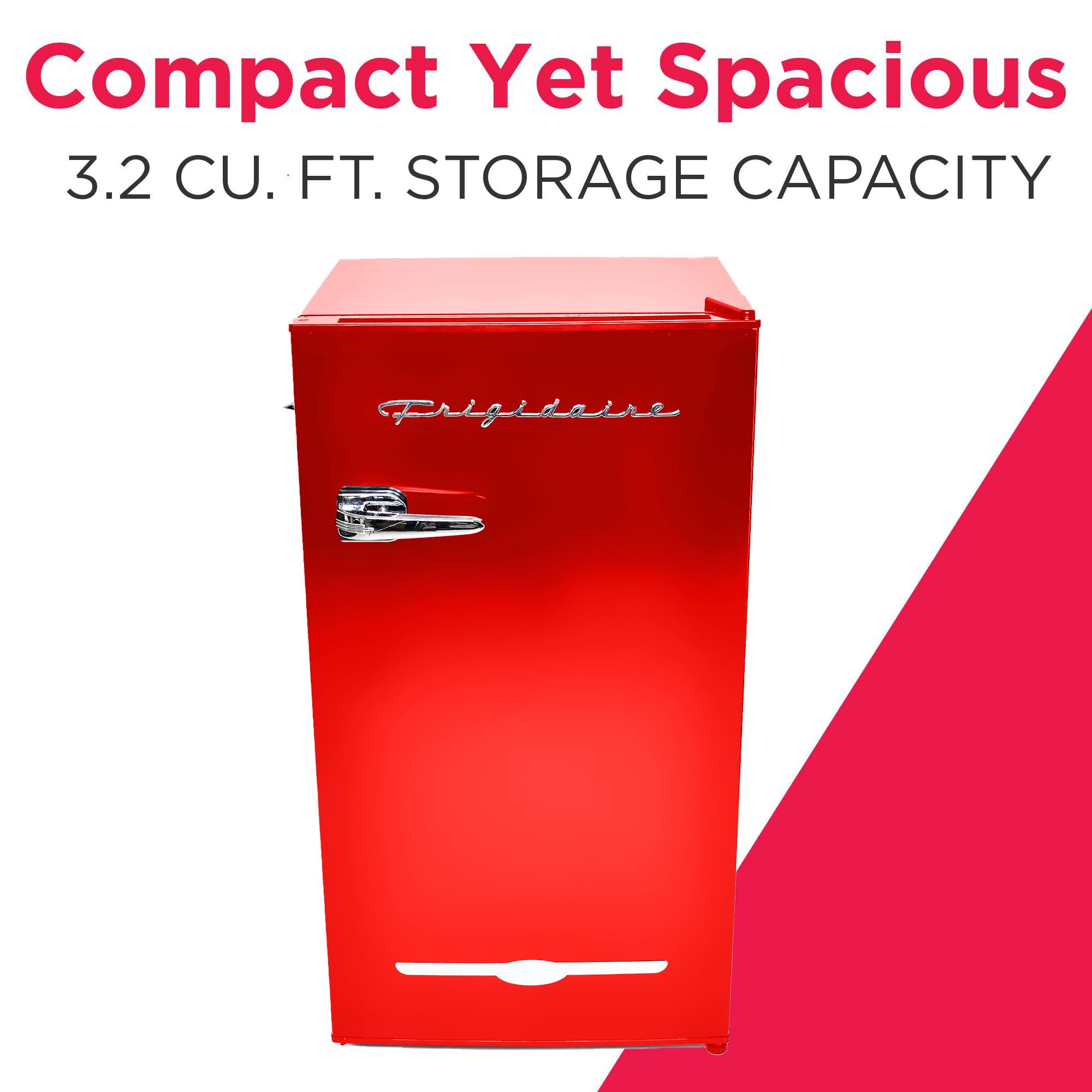 Frigidaire 3.2 Cu. Ft. Retro Compact Refrigerator with Side Bottle Opener EFR376, Red