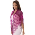 thumbnail image 4 of JanJean 1920s Shawl Wraps Sequin Fringed Evening Cape Wedding Bridal Shawl Scarf Tops Hot Pink One Size, 4 of 5