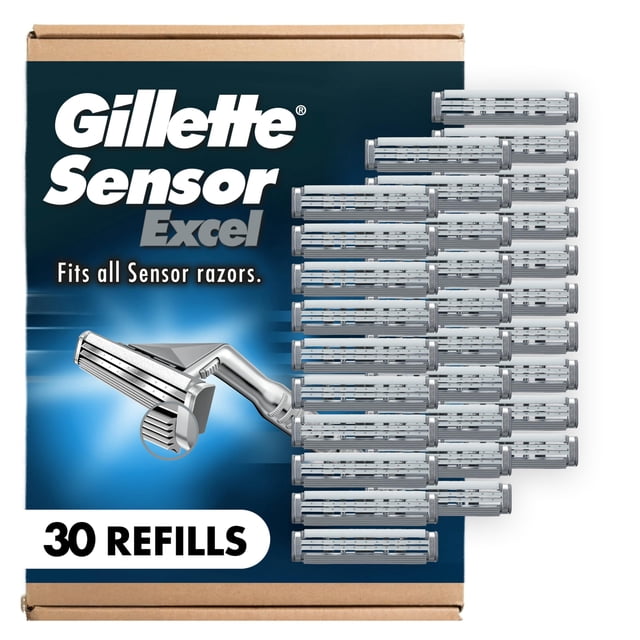 Cartuchos de repuesto para rastrillo Gillette Sensor Excel para hombre, 30 piezas