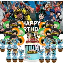 My Hero Academia Party Supplies Cake Topper Decor Kit Latex Balloons Birthday Decorations Banner Backdrop