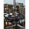 thumbnail image 2 of Outdoor Tablecloth with Umbrella Hole for Patio/Picnic/Party/Camping, Modern Aesthetic Girl Waterproof Table Cloth Round Cover Washable, Abstract Vintage Long Hair Girl Pigeon (Dia 60"), 2 of 9