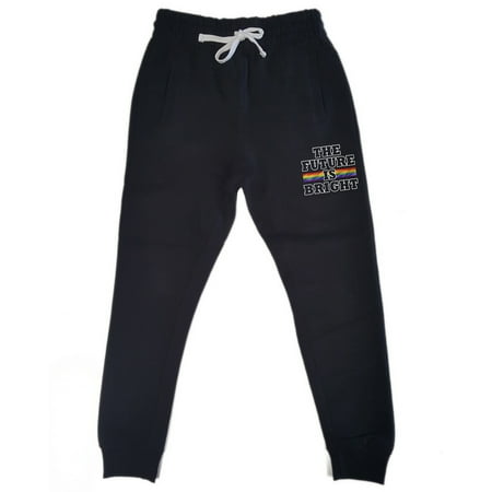 Men's The Future Is Bright KT T15 Black Fleece Gym Jogger Sweatpants X-Large Black