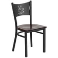 thumbnail image 1 of HERCULES Series Black Coffee Back Metal Restaurant Chair - Walnut Wood Seat, 1 of 6