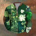 thumbnail image 2 of Atogsazn Mens St. Patrick's Day Sweatshirt 1/4 Zip Long Sleeve Pullover Sweatshirts Athletic Shirt Tops for Men Army Green XL Fashion, 2 of 5
