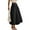 Black, variant on Women's Casual Summer Solid Elastic Waist Ankle-Length Skirt - Comfortable Stretch Fabric for Daily Wear and Outings