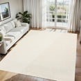 thumbnail image 5 of Washable Rugs 8x10 Solid Textured Living Room Rugs, Large Modern Accent Carpet Stain-Resistant Contemporary Distressed Carpet, Soft Low Pile Carpet for Bedroom, Farmhouse, Office, Beige, 5 of 9