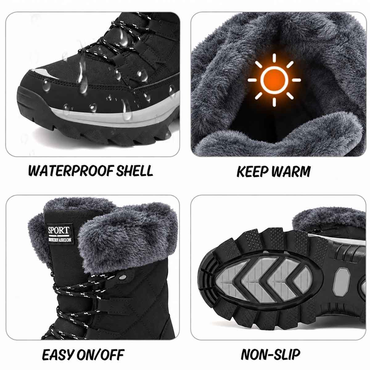 Dumajo Women's Snow Boots Winter Waterproof Ankle Bootie photo 2