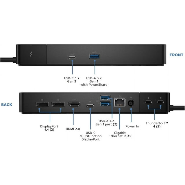 Dock Thunderbolt Dell WD22TB4 Centro de Acoplamiento