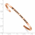 thumbnail image 4 of Stainless Steel Polished Rose Ip Enamel/Crystal Be Happy 3mm Cuff Bangle Made In China -Jewelry By Sweet Pea, 4 of 7