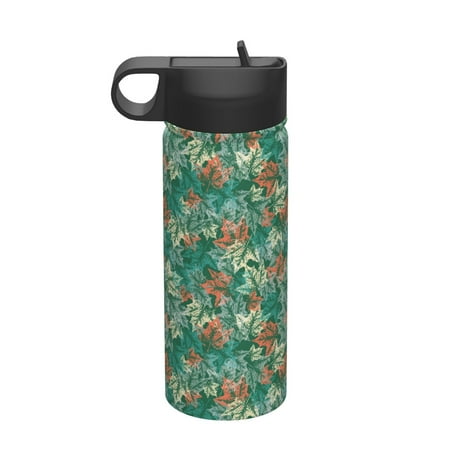 

Qekee Autumn Maple Leaves 1 Print 18OZ Sports Insulated Kettle Coffee Mug Travel Tea Mug Thermos Cup 18 Stainless Steel Water Bottle For Running Hiking Cycling
