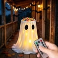 thumbnail image 4 of BiFandian Remote Control Light Up Ghost Candy Bucket, Halloween Ghost Lampshade Candy Bowl with Adjustable LED Lights, Outdoor Porch Candy Holder for Front Yard Halloween Party Decoration, 4 of 6