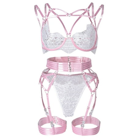 

Exotic Underwear Patchwork Heavy Craft Interwoven Lace Up Gathered Bare Bra Nightwear Lingeries Chemise Nightie Sleepwear