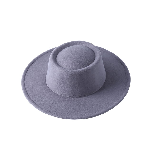 Faithtur Female Hat, ts Solid Color Flat-Top Cap Blower Hat Woolen Cap Fedoras
