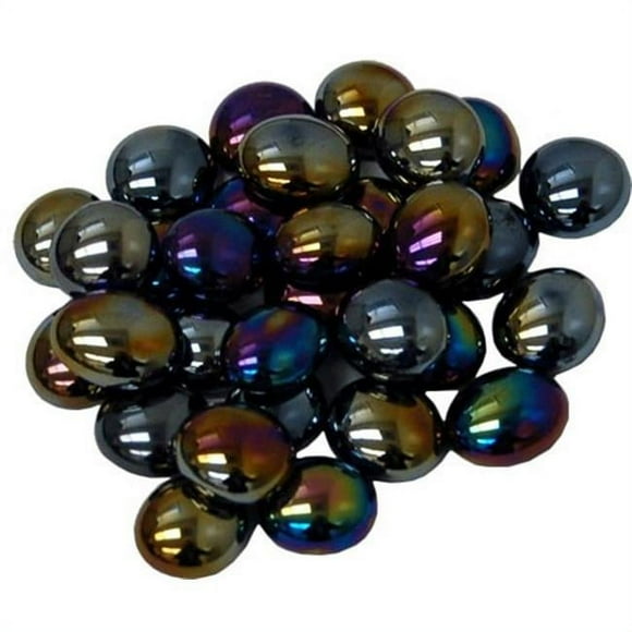 Chessex Manufacturing CHX01178 GlassStonesTube - Black Opal Iridized, Board Gaming Stone - 40 Piece