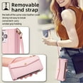 thumbnail image 5 of Allytechgroup Versatile Samsung Galaxy S25+ Case Cover, Multifunctional Phone Case for Samsung Galaxy S25+, with Zipper Pocket Shoulder Strap Hand Wrist Cards Holder Stand Feature Case, Pink, 5 of 7