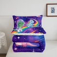 thumbnail image 5 of Manfei Space Astronaut Dino Animals Twin Comforter Sets,Neon Stars Rainbow Bedding Set,Blue Pink,Colorful Stars Reversible,2 Pieces,1 Comforter and 1 Pillowcase, 5 of 7