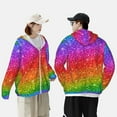 thumbnail image 6 of Fotbe Colorful Glitter Men's Women's UPF 50+ Sun Protection Jacket Hooded Cooling Shirt with Pockets Hiking Outdoor Performance-Small, 6 of 9