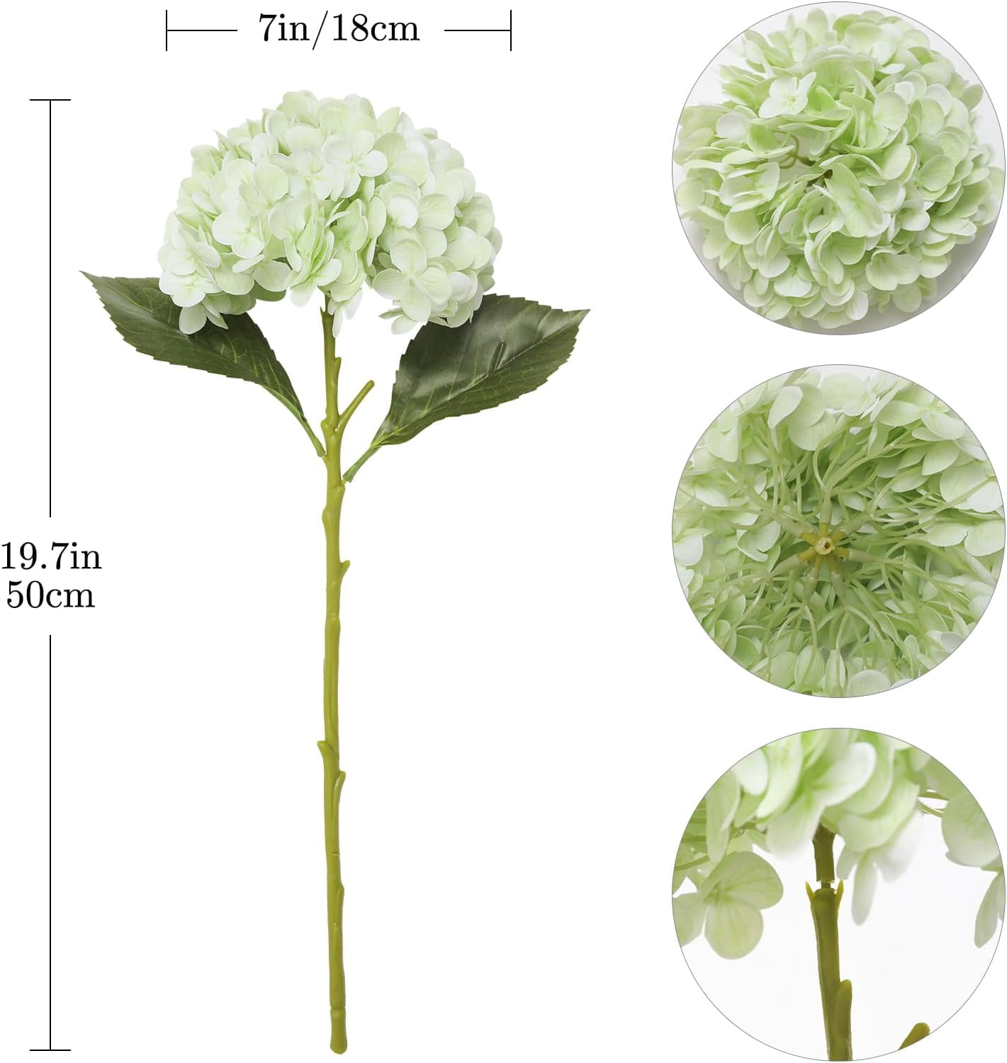 Orange Hydrangea Artificial Flowers Silk Flowers Fake Hydrangeas Real Touch Hydrangea Flowers for Wedding Party Office Home Decor (Orange)