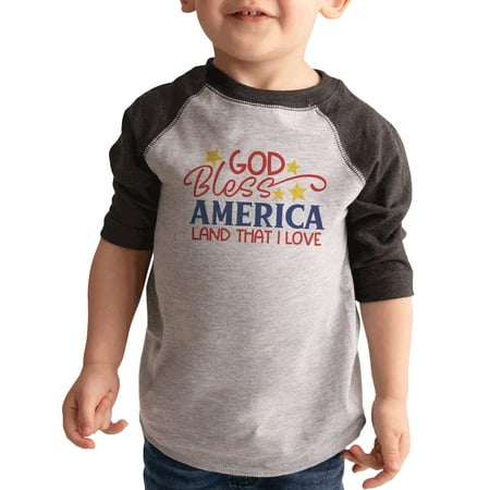 

7 ate 9 Apparel Kids Patriotic 4th of July Shirt - God Bless America Grey Shirt 2T
