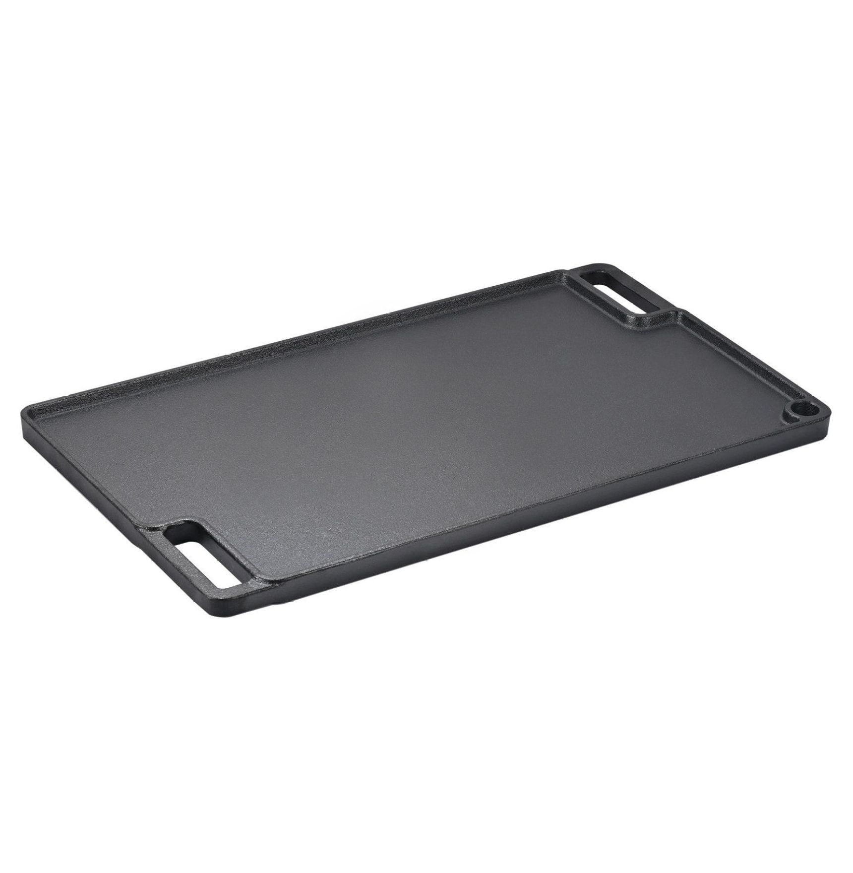 Cast Iron Griddle 9.7x16.7 Inch, Pre-Seasoned Double Burner Grill Pan, Non-Stick Flat Top for BBQ, Stove Top, Gas Grill, Black