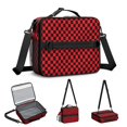 thumbnail image 5 of Red and Black Checkered Pattern Insulated Lunch Bag with Shoulder Strap and Bottle Holder,Bento School Lunch Bag Box,11x9.5x3.5 Inches, 5 of 5