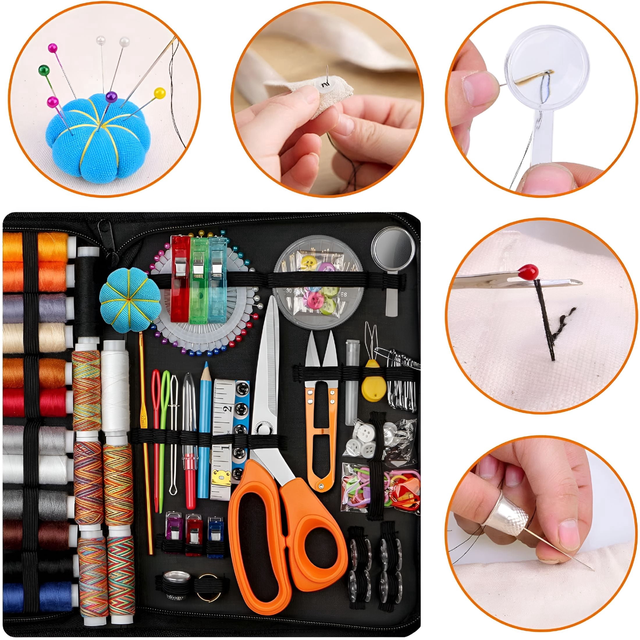TUWAFE 2026 New Sewing Kit for Adults,Needle&Thread Kit for Sewing,Professional Sewing Supplies Accessories with Tailor Scissors,43Xl Thread,30 Needles,Yarn Snips&More for Travel Home Beginners