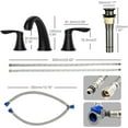 thumbnail image 2 of Whizmax 8 Inch Bathroom Faucet, Bathroom Faucets for Sink 3 Hole, Widespread Matte Black Bathroom Faucet with Pop up Drain and cUPC Lead-Free Hose (Bright black), 2 of 7